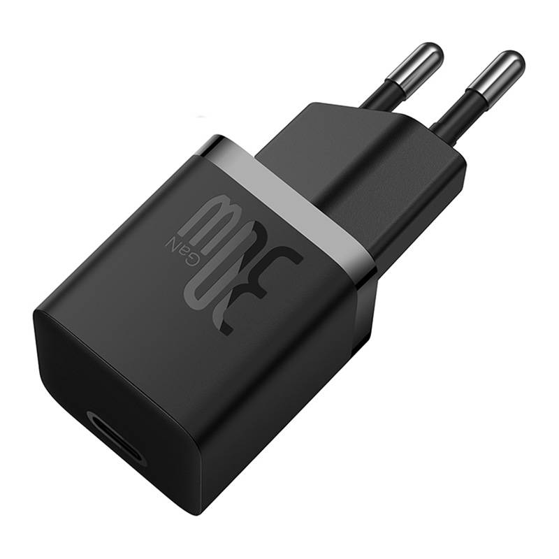 картинка Сетевое зарядное устройство Baseus GaN5 Fast Charger (mini) 1C 30W EU Black от магазина КомпьютерЦентр