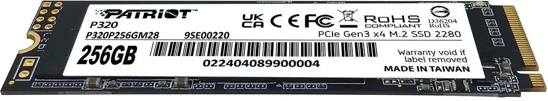 картинка SSD накопитель 256Gb Patriot P320 PCI-E x4 M.2 2280 (P320P256GM28) от магазина КомпьютерЦентр