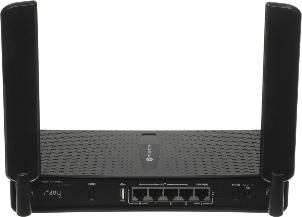 картинка Роутер беспроводной MikroTik hAP ac3 (RBD53IG-5HACD2HND) AC1200 10/ 100/ 1000BASE-TX черный от магазина КомпьютерЦентр