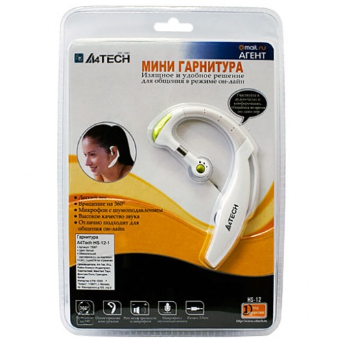 картинка Гарнитура A4tech HS-12 White (HS-12) от магазина КомпьютерЦентр