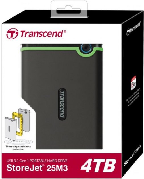картинка HDD внешний 4Tb Transcend 2.5'' StoreJet 25M3S, USB3.0 Gray (TS4TSJ25M3S) от магазина КомпьютерЦентр