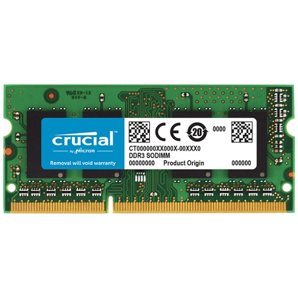 картинка Оперативная память Crucial SO-DIMM DDR3L 2Gb 1600MHz PC3-12800 CL11 (CT25664BF160B) от магазина КомпьютерЦентр