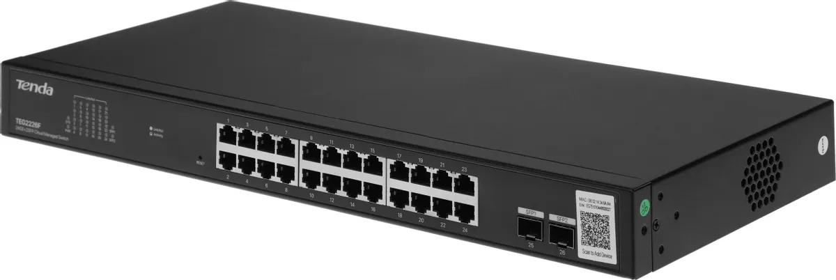 картинка Switch 24-port Tenda TEG2226F, 24x1 Гбит/ с + 2x1 Гбит/ с SFP, управляемый от магазина КомпьютерЦентр