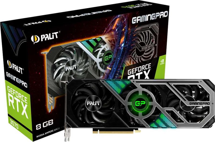 картинка Видеокарта GeForce RTX 3070 GAMING PRO Palit (NE63070019P2-1041A V1 LHR) от магазина КомпьютерЦентр