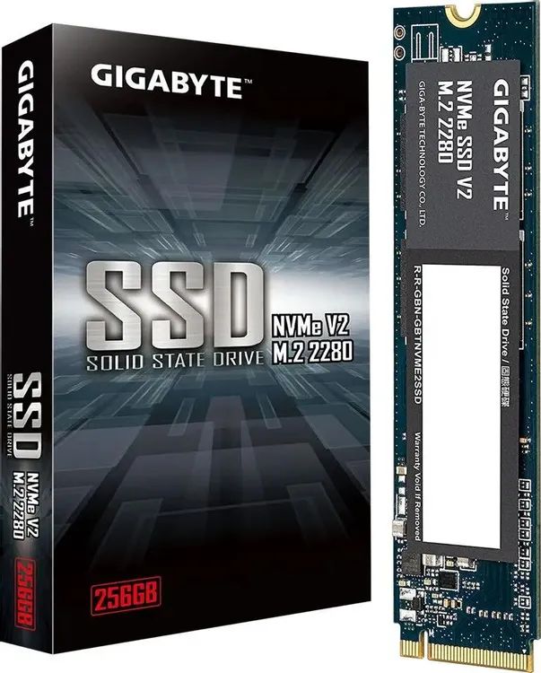 картинка SSD накопитель 256Gb Gigabyte NVMe SSD V2M.2 2280 PCI-E x4 (G3NVMEV2256G) от магазина КомпьютерЦентр