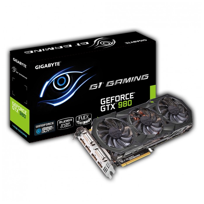 картинка Видеокарта Gigabyte 4Gb DDR5 GeForce GTX980 G1 Gaming (GV-N980G1 GAMING-4GD) от магазина КомпьютерЦентр