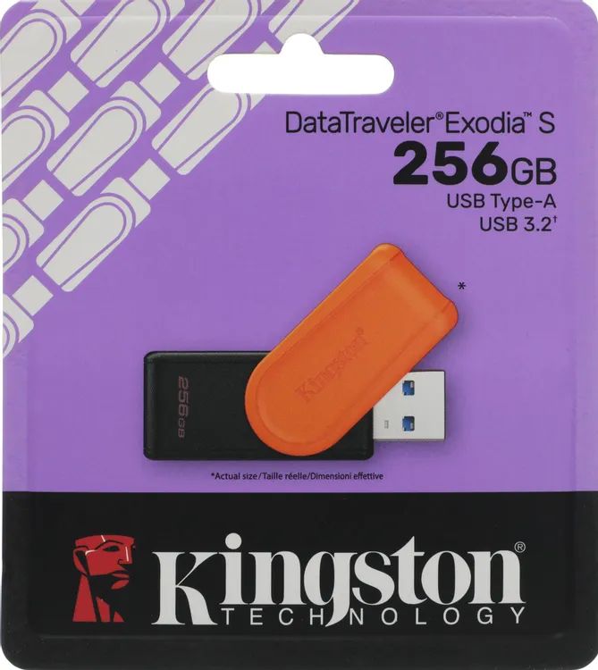 картинка USB3.1 накопитель 256Gb Kingston DataTraveler Exodia S Black (DTXS/ 256GB) от магазина КомпьютерЦентр