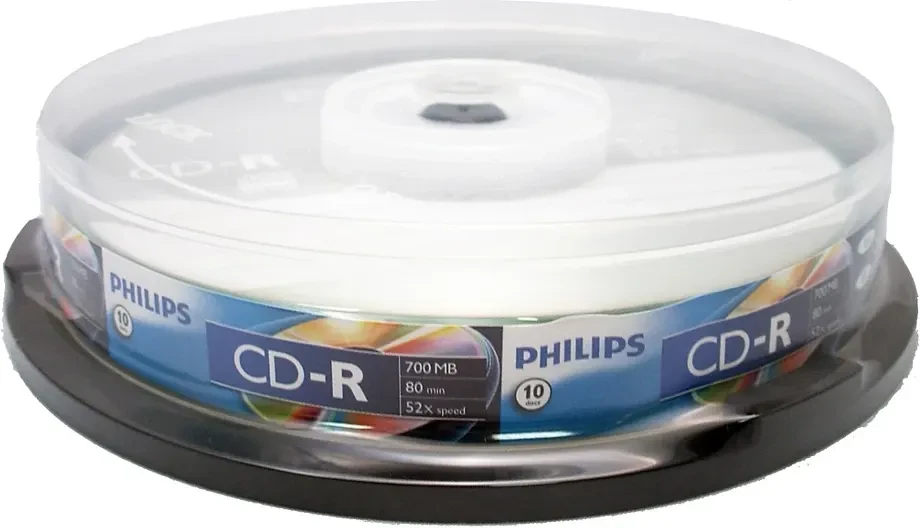 картинка Диски CD-R Philips (700Мb) 1-52x; 10 pack; Cake (CR7D5SB10/ 97) от магазина КомпьютерЦентр