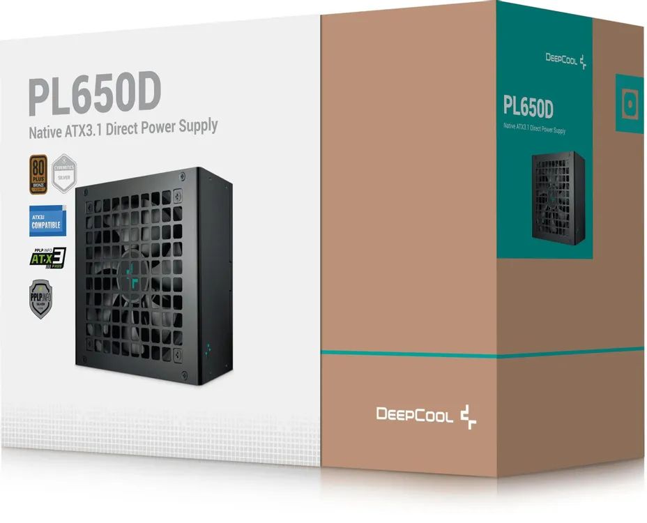 картинка Блок питания Deepcool ATX 650W PL650D 80+ bronze (20+4pin), APFC, 120mm fan 6xSATA RTL R-PL650D-FC0B-WDEU-V2 от магазина КомпьютерЦентр