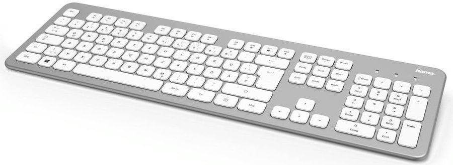 картинка Комплект Hama KMW-700 White/ Silver Wireless Slim (R1182676) от магазина КомпьютерЦентр
