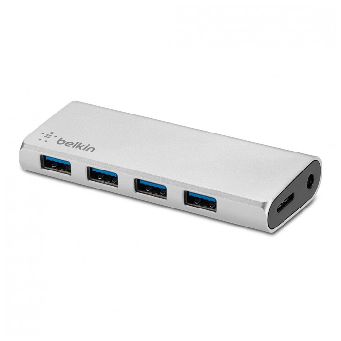 картинка HUB USB Belkin 4-port F4U073YCAPL-P USB3.0 (F4U073YCAPL-P) от магазина КомпьютерЦентр