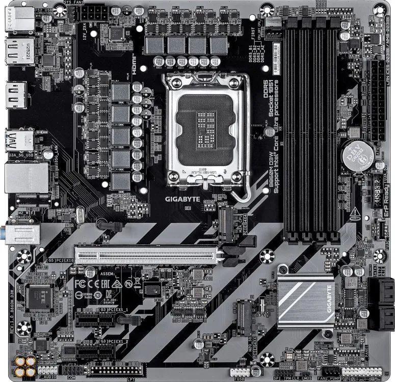 картинка Материнская плата Gigabyte B860M D3W Soc-1851 Intel B860 4xDDR5 mATX AC`97 8ch(7.1) GbLAN RAID+HDMI+DP от магазина КомпьютерЦентр