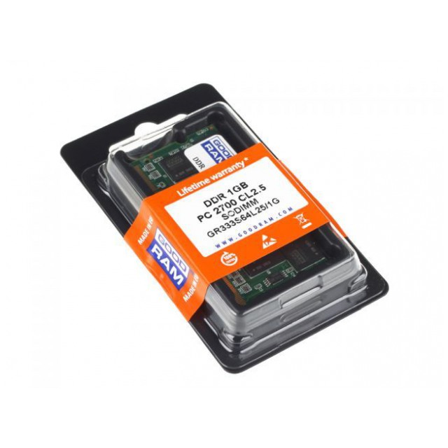 картинка Оперативная память Goodram SO-DIMM DDR 1Gb 333MHz PC-2700 от магазина КомпьютерЦентр