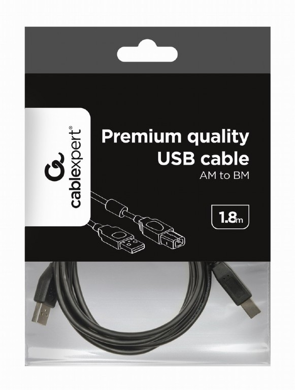 картинка Кабель USB 2.0 Pro Gembird/ Cablexpert Pro CCF-USB2-AMBM-6, AM/ BM, 1.8м, позол конт, фер.кол от магазина КомпьютерЦентр
