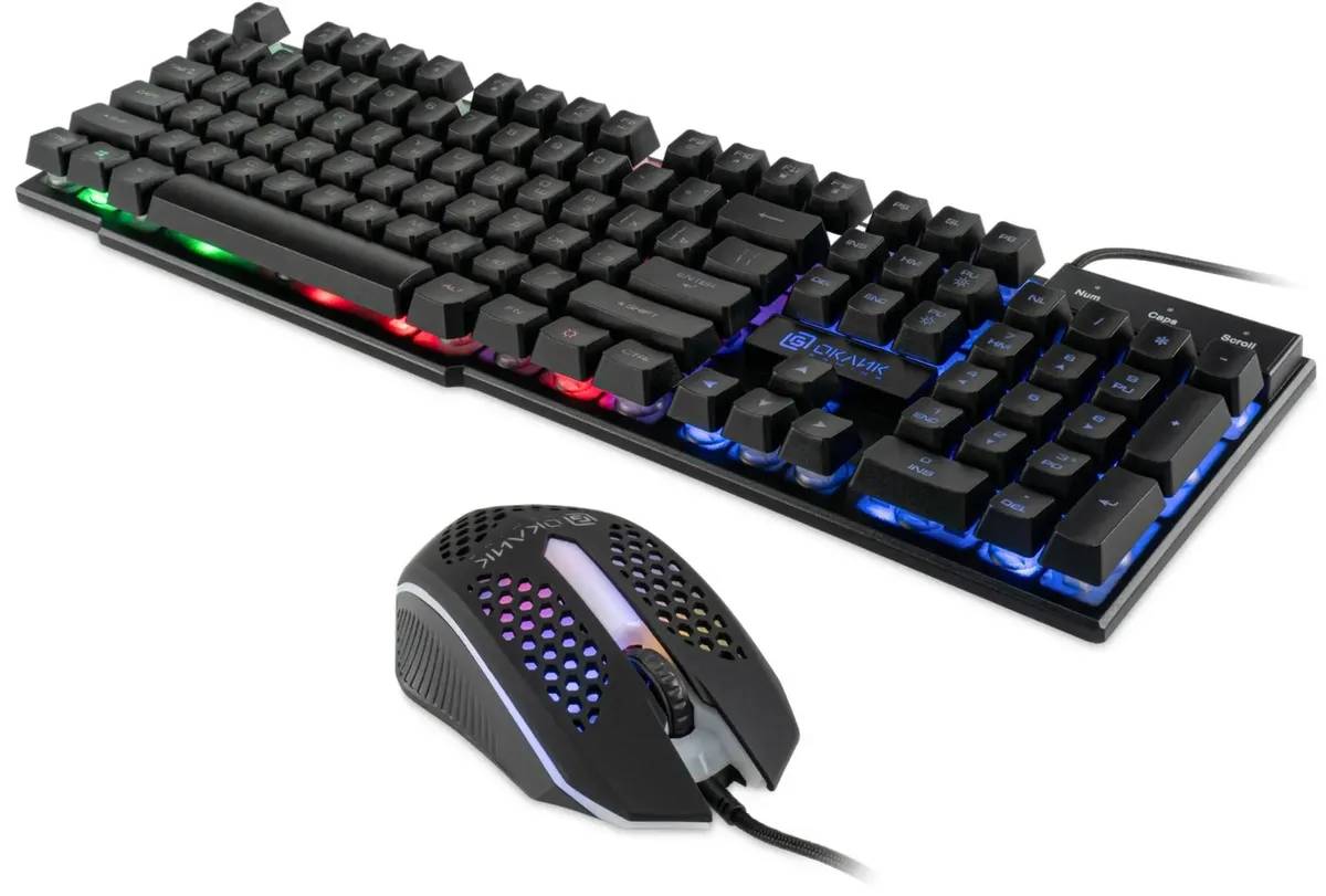 картинка Комплект Oklick 400GMK клав:черный мышь:черный USB LED (1546779) от магазина КомпьютерЦентр
