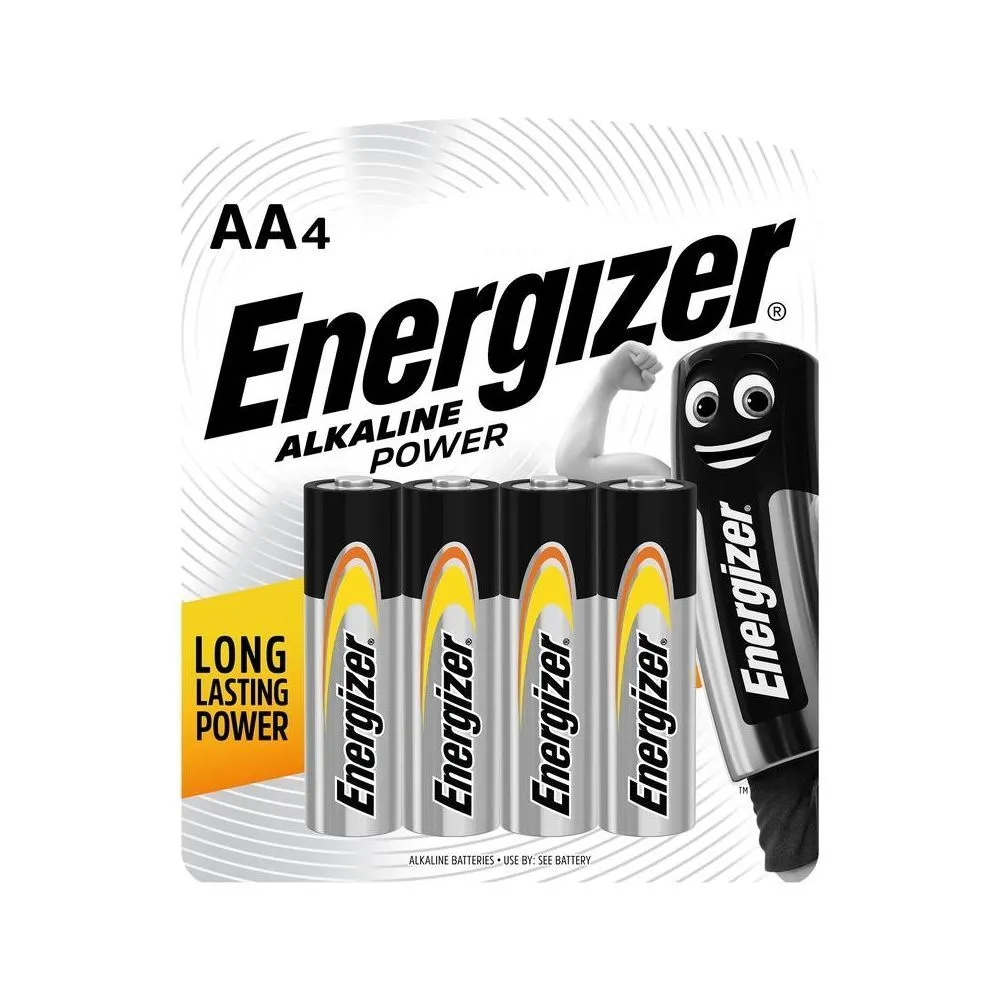 картинка Батарейки Energizer Alkaline power LR6 AA (4 шт.) BL4 Alkaline 1.5V (4/ 96/ 32256) 638377P от магазина КомпьютерЦентр