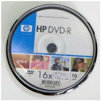 картинка Диски HP DVD-R 4.7Gb 16x 10pcs Cake Box от магазина КомпьютерЦентр