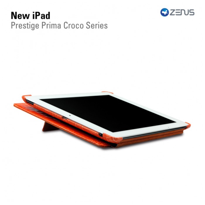 картинка Чехол Zenus Prestige Prima Croco Series Orang for new iPad от магазина КомпьютерЦентр