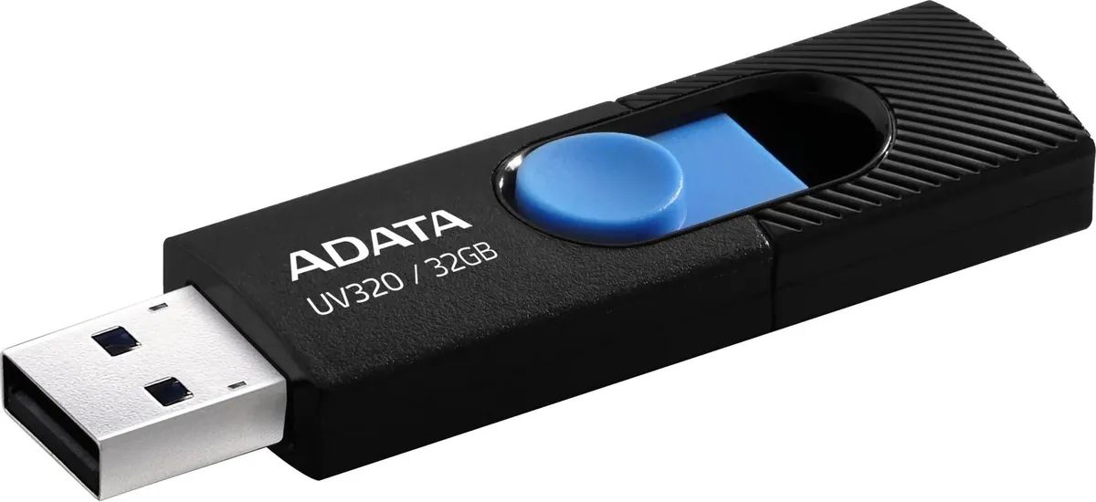 картинка USB3.1 накопитель 32Gb A-Data UV320 Black/ Blue (AUV320-32G-RBKBL) от магазина КомпьютерЦентр