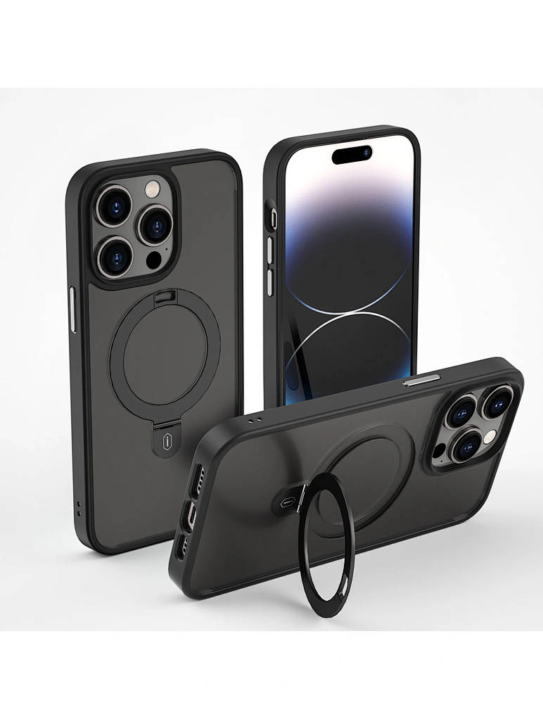 картинка Чехол WiWU Magnetic Stand для iPhone 15 Pro ZMM-010 Black от магазина КомпьютерЦентр