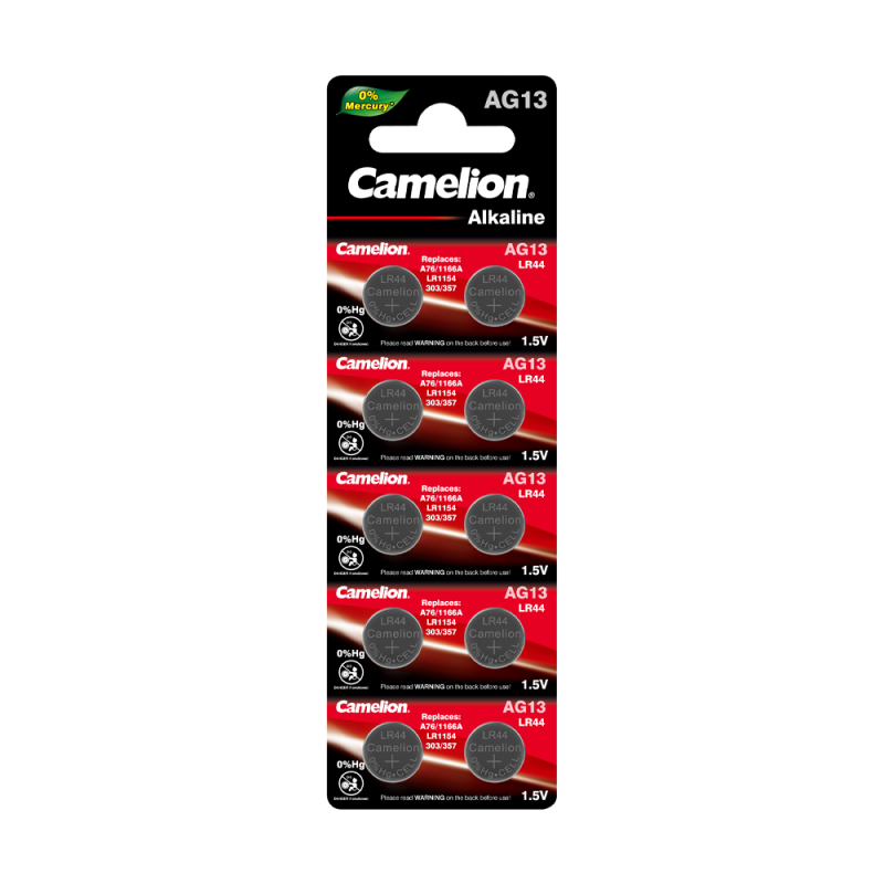 картинка Батарейка ''таблетка'' Camelion G13 Mercury Free AG13-BP0%Hg 357A/ LR44/ A76 BL-10 (блист.10шт) 12821 от магазина КомпьютерЦентр