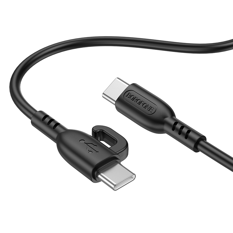 картинка Кабель Borofone BX91 Symbol 60W charging data cable Type-C to Type-C Black от магазина КомпьютерЦентр