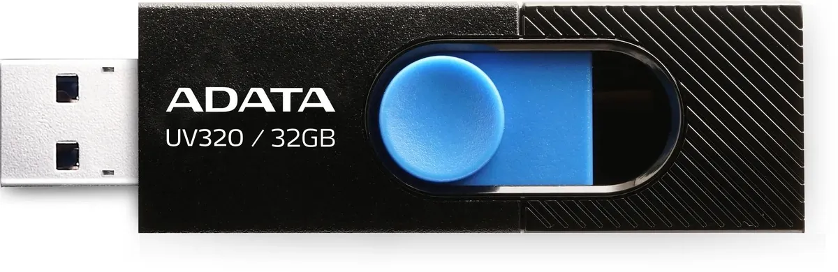 картинка USB3.1 накопитель 32Gb A-Data UV320 Black/ Blue (AUV320-32G-RBKBL) от магазина КомпьютерЦентр