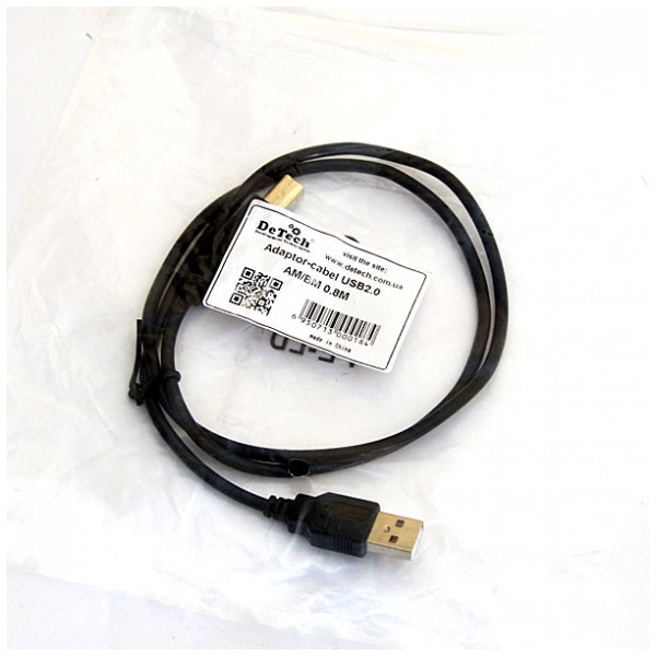 картинка Кабель DeTech USB 2.0 A->B - 0.8 м от магазина КомпьютерЦентр