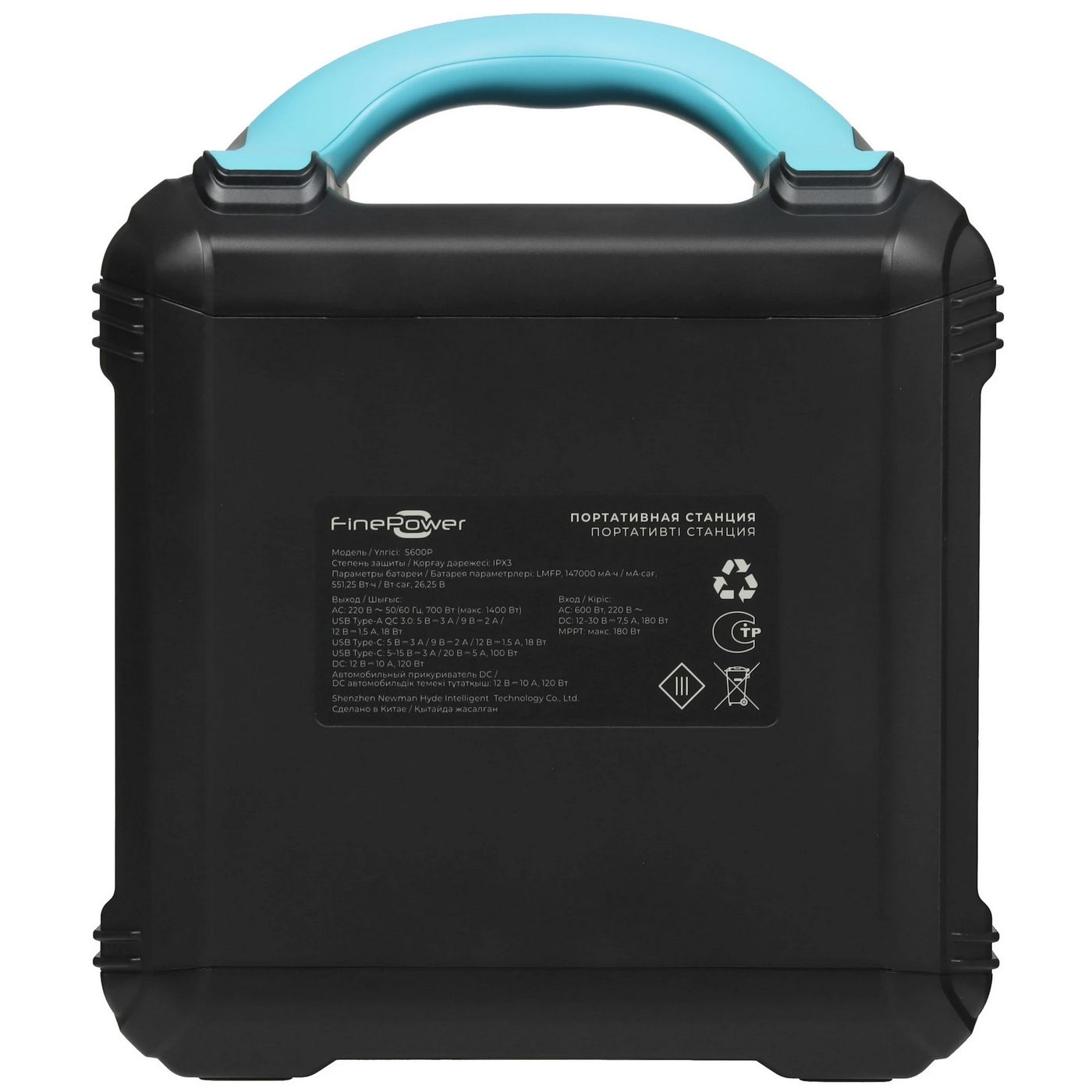 картинка Портативная станция FinePower Zeus 500 (551,25Wh/ 1,4kW, 2xUSB-A(out), 2xUSB-C(in/ out), DC(in/ out) 2xAC(in/ out), MPPT, LMFP, 7 кг, черный) от магазина КомпьютерЦентр
