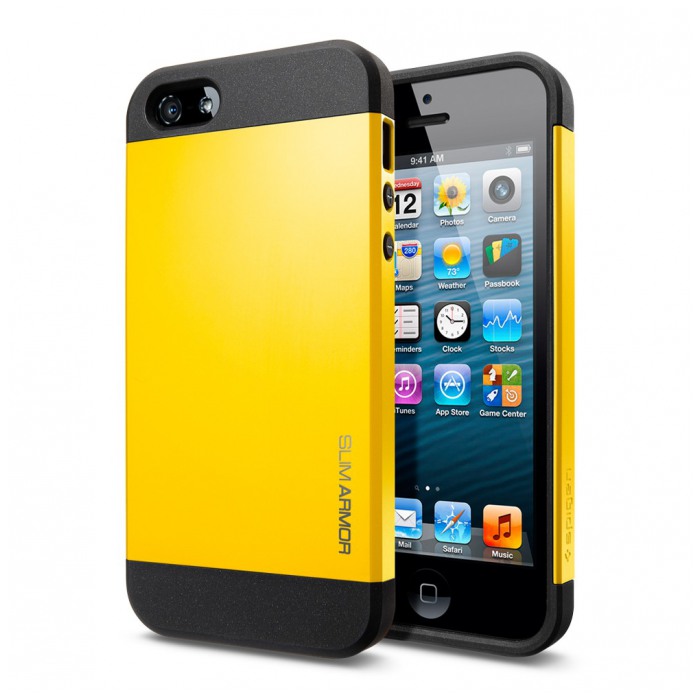 картинка Чехол SGP Case Slim Armor Color Series Reventon Yellow for iPhone 5 (SGP10137) от магазина КомпьютерЦентр