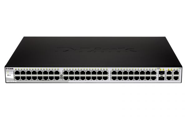 картинка Switch 52-port D-Link DES-1210-52/ ME/ B1A 48x100Mb 4SFP управляемый от магазина КомпьютерЦентр