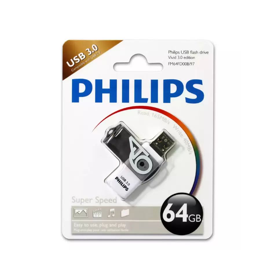 картинка USB3.0 накопитель 64Gb Philips Vivid (FM64FD00B/ 97) от магазина КомпьютерЦентр