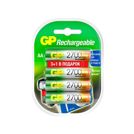 картинка Аккумулятор GP NiMH 270AAHC AA 2700мА-г (4шт) (GP270AAHC3/ 1-2CR4) от магазина КомпьютерЦентр