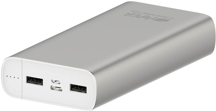 картинка Дополнительный внешний аккумулятор Hiper Metal20K 20000mAh 2.4A 2xUSB Silver (Metal 20K Silver) от магазина КомпьютерЦентр