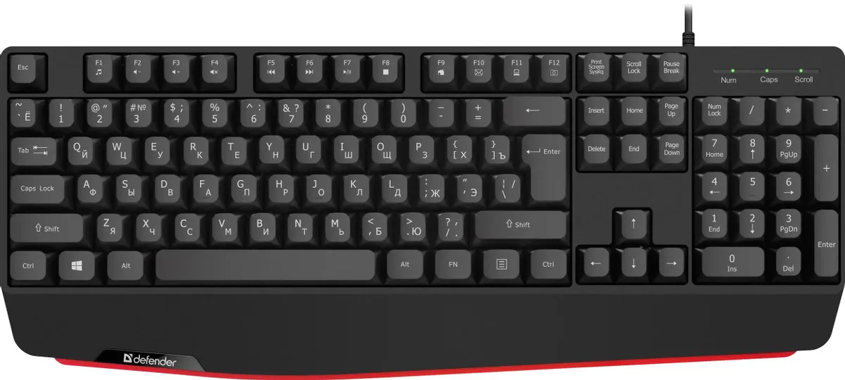 картинка Клавиатура Defender Atom HB-546 проводная, USB, чёрный (45546) от магазина КомпьютерЦентр