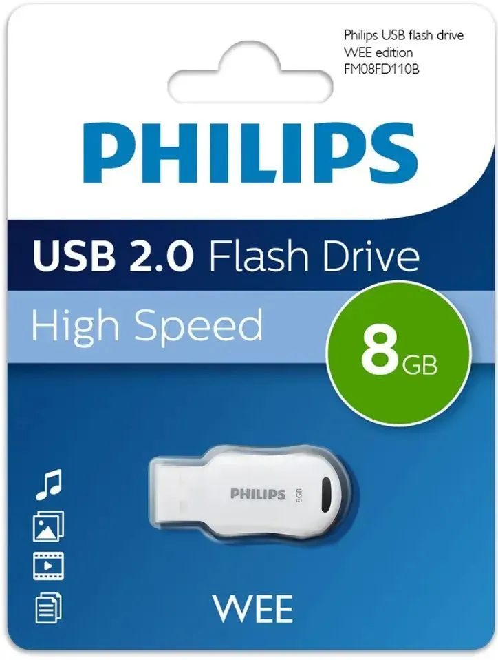 картинка USB накопитель 8Gb Philips WEE 2.0 (FM08FD110B/ 97) от магазина КомпьютерЦентр