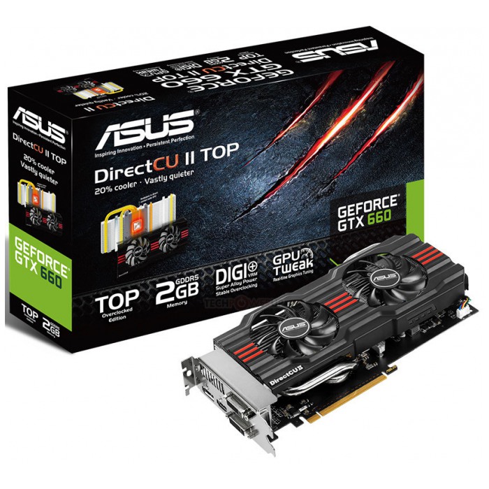 картинка Видеокарта Asus GeForce GTX660 2Gb DDR5 (GTX660-DC2-2GD5) от магазина КомпьютерЦентр