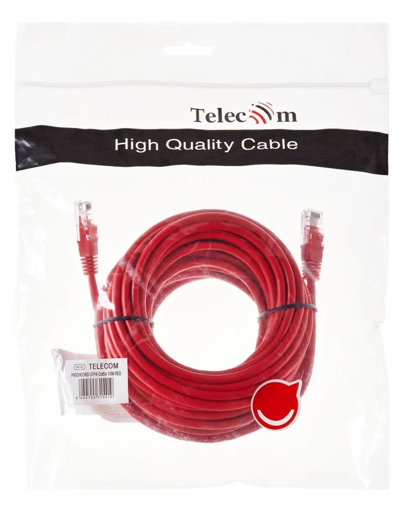 картинка Патч-корд UTP Telecom RJ-45 Cat.5e, 10м, Red (NA102-R-10M) от магазина КомпьютерЦентр