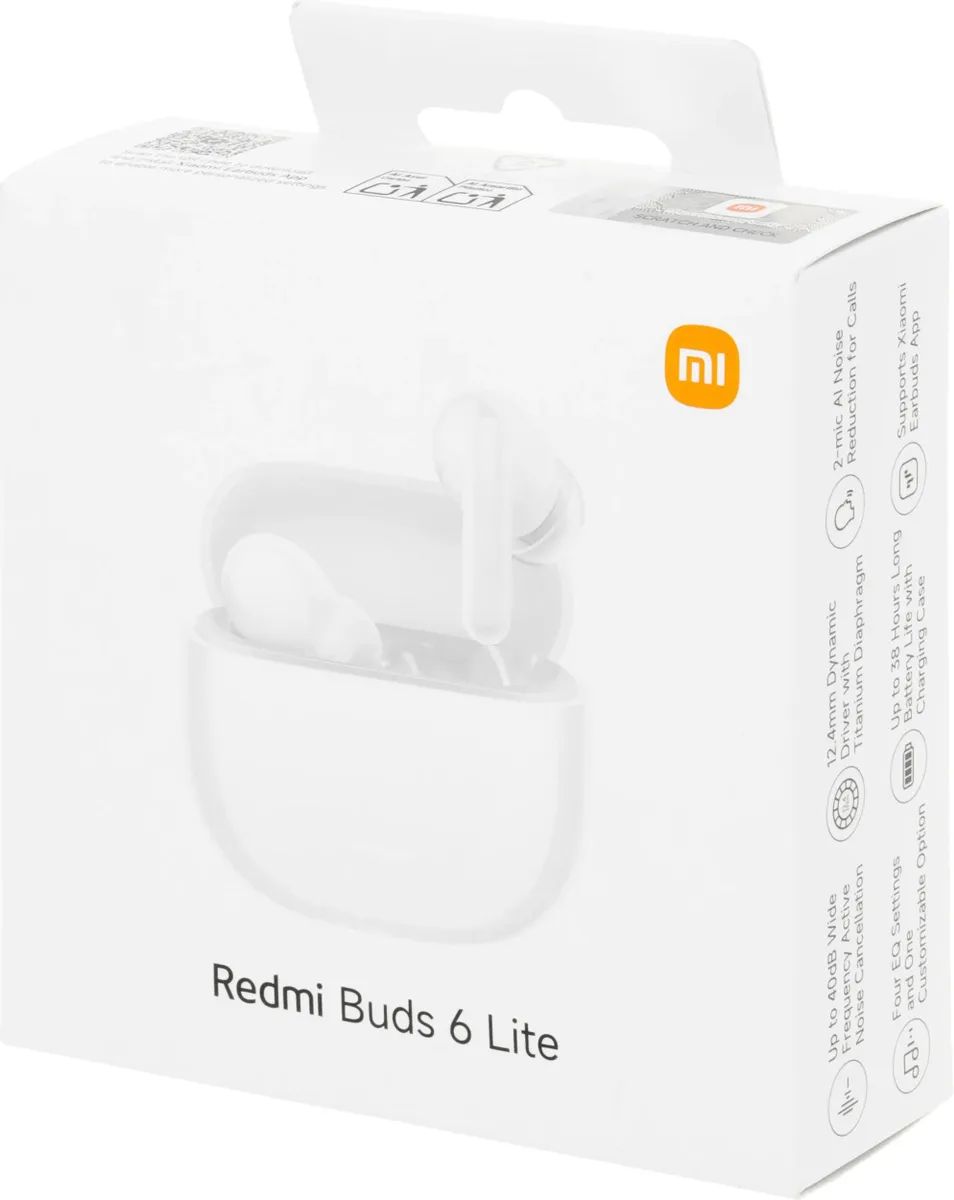 картинка Беспроводные наушники Xiaomi Redmi Buds 6 Lite BHR8655GL White GL от магазина КомпьютерЦентр