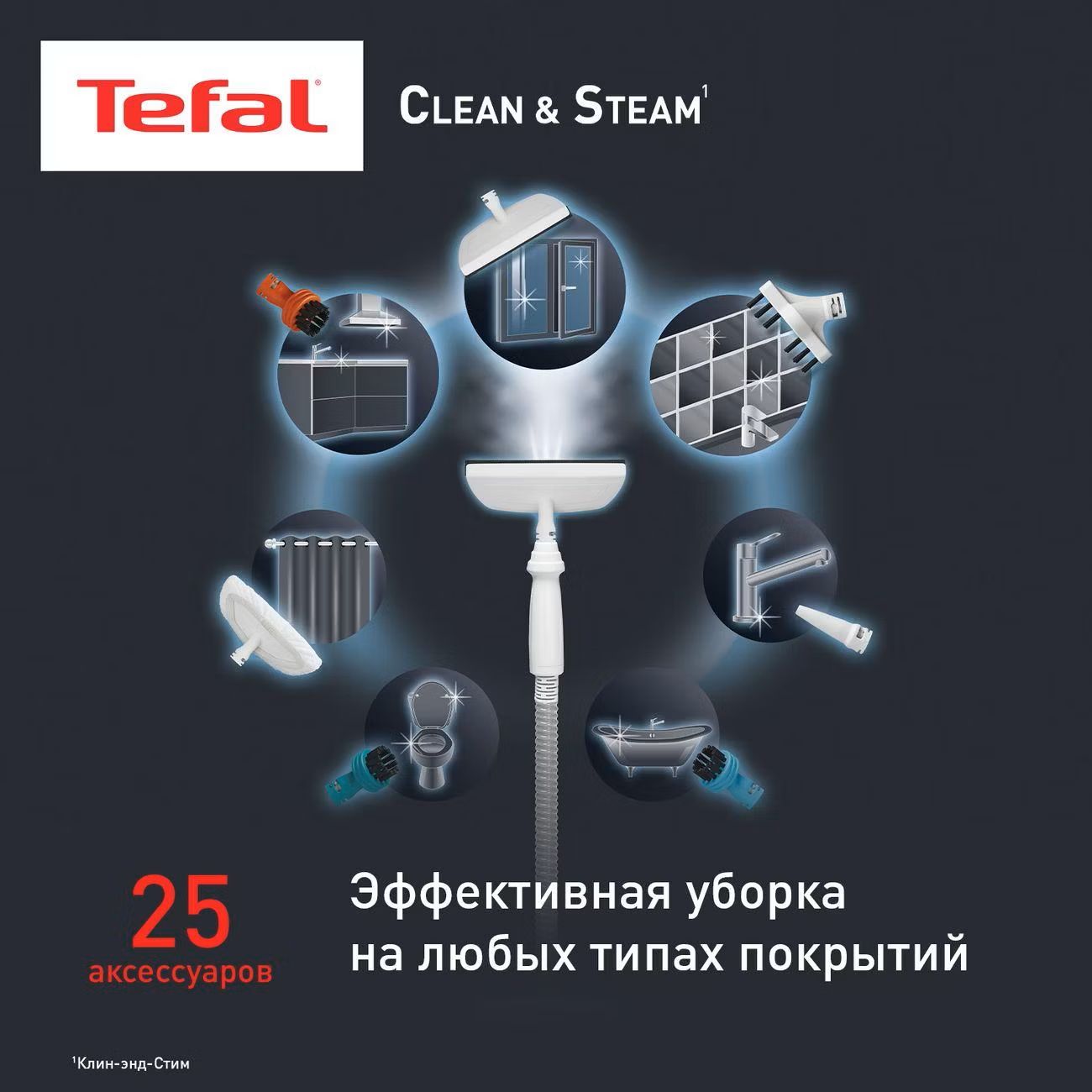 картинка Паровой пылесос Tefal Clean & Steam Multi VP8561RH от магазина КомпьютерЦентр