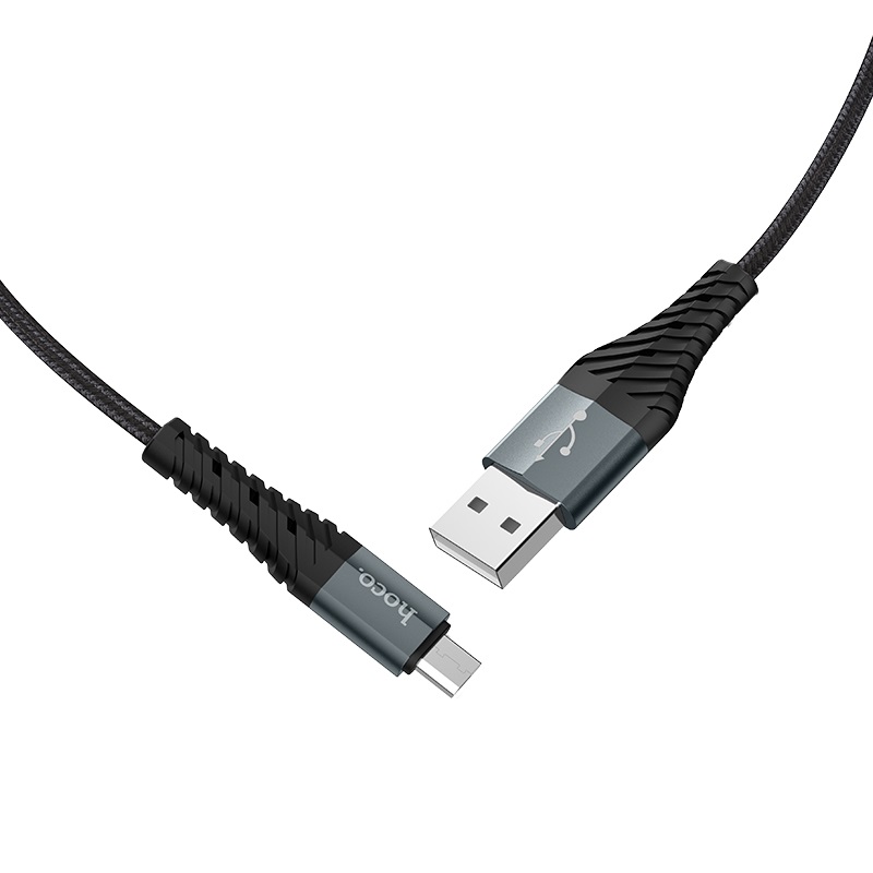 картинка Data Cable Hoco Micro USB 100cm X38 2.4A Black от магазина КомпьютерЦентр