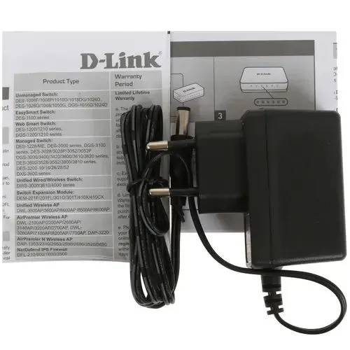 картинка Switch 5-port D-Link DES-1005C/ B1A, UTP 10/ 100Mbps Auto-sensing, Stand-alone, Unmanaged Palm-top Fast Ethernet Switch от магазина КомпьютерЦентр