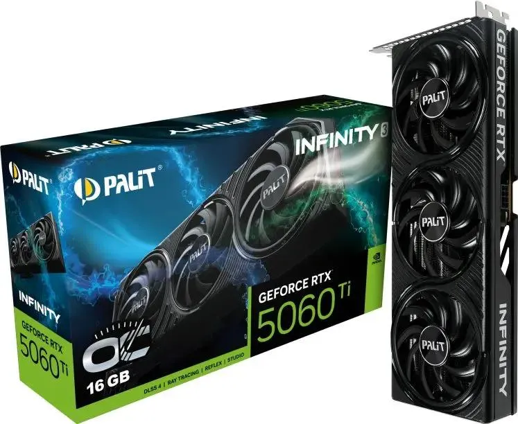 картинка Видеокарта 16Gb GDDR7 GeForce RTX 5060 Ti Infinity 3 OC Palit (NE7506TS19T1-GB2061S) от магазина КомпьютерЦентр