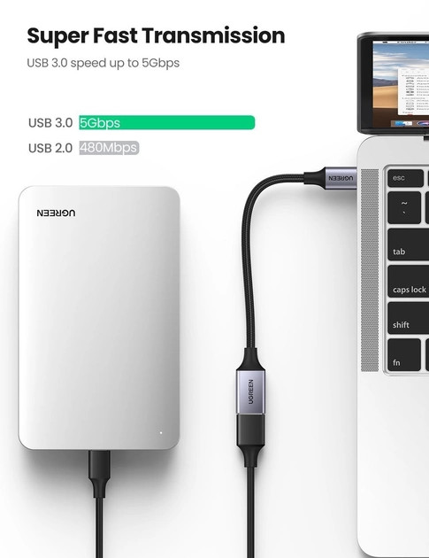картинка Переходник Type-C OTG USB 3.0 Type-C --> USB 3.0 Af Ugreen 70889 от магазина КомпьютерЦентр