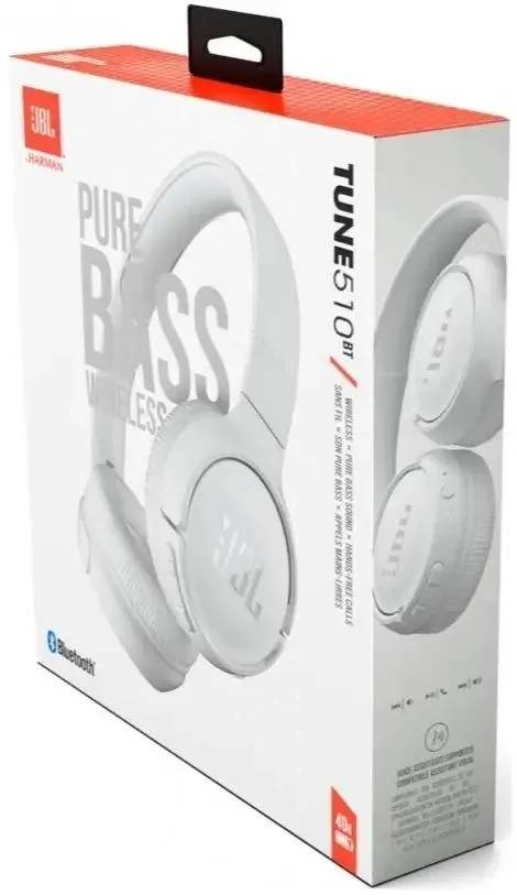 картинка Bluetooth гарнитура JBL Tune 510BT White от магазина КомпьютерЦентр