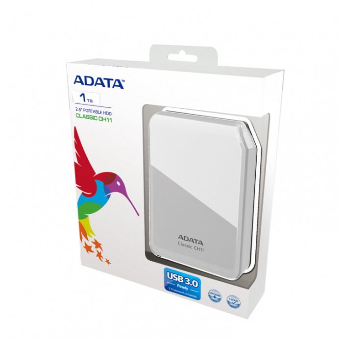 картинка Жесткий диск внешний A-DATA 1Tb Classic CH11 2.5″ USB 3.0 White (ACH11-1TU3-CWH) от магазина КомпьютерЦентр