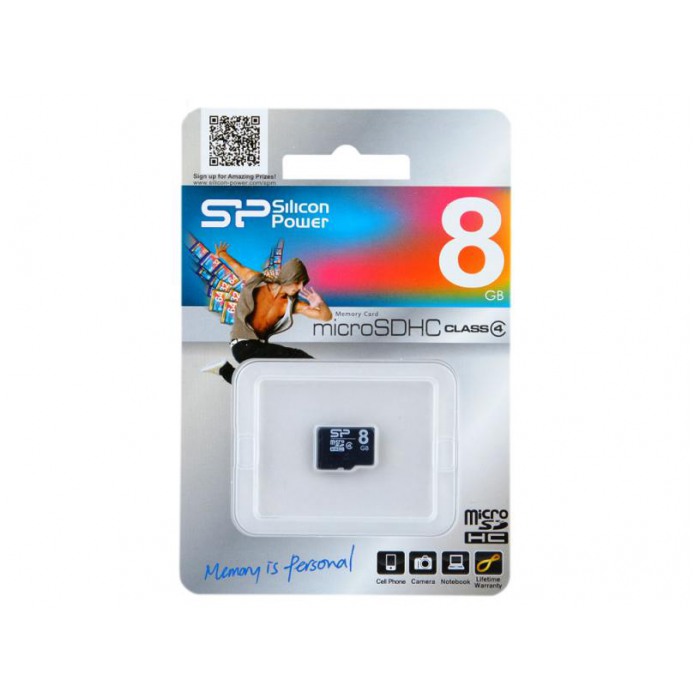 картинка Карта памяти SiliconPower 8Gb microSDHC Class 4 no SD adaptor (SP008GBSTH004V10) от магазина КомпьютерЦентр