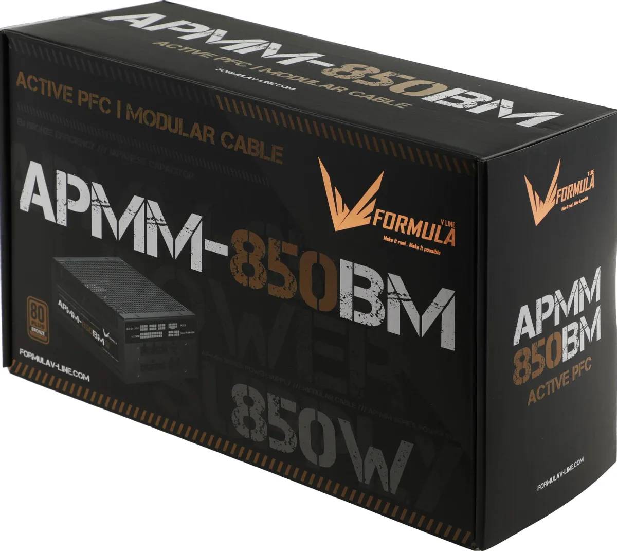 картинка Блок питания Formula ATX 850W APMM-850BM 80+ bronze Cab Manag RTL от магазина КомпьютерЦентр