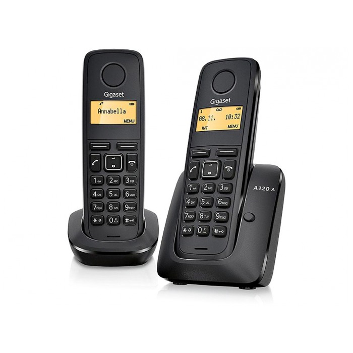 картинка Телефон Gigaset DECT A120 Duo Black (A120 Duo) от магазина КомпьютерЦентр