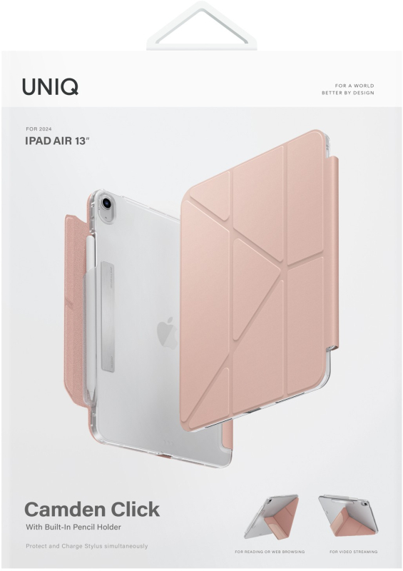 картинка Чехол Uniq CAMDEN для iPad Air 13'' (2024г), цвет розовый (PINK) (PDA13(2024)-CAMPNK) от магазина КомпьютерЦентр
